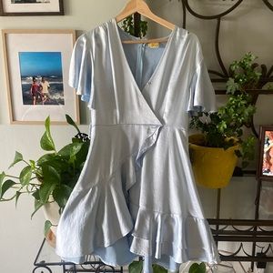 Silk Blue Short Dress